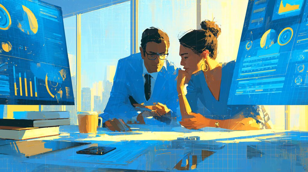 Expert-comptable du Cabinet Osmose accompagnant une cheffe d'entreprise dans l'analyse de ses tableaux de bord