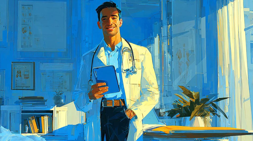 Médecin dans son cabinet à Ris-Orangis