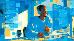 Streamer Twitch devant son ordinateur pendant un live